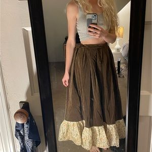 Vintage Velvet Brown Maxi, Boho and fun style